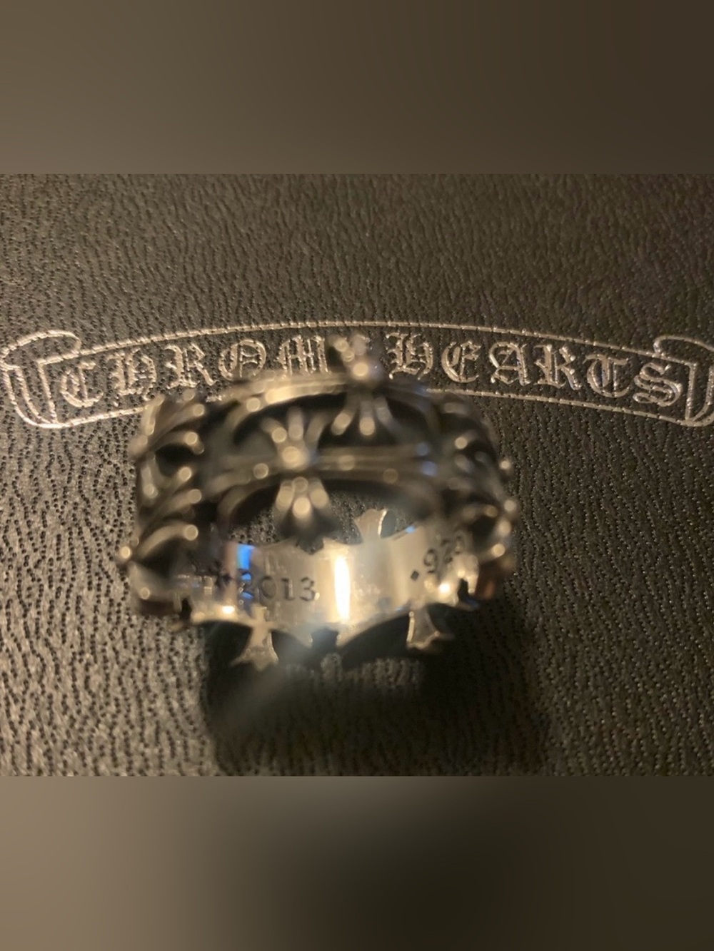 Chrome Hearts Cross Crown Ring - Blackened Silver Tone - Picture 11 of 11